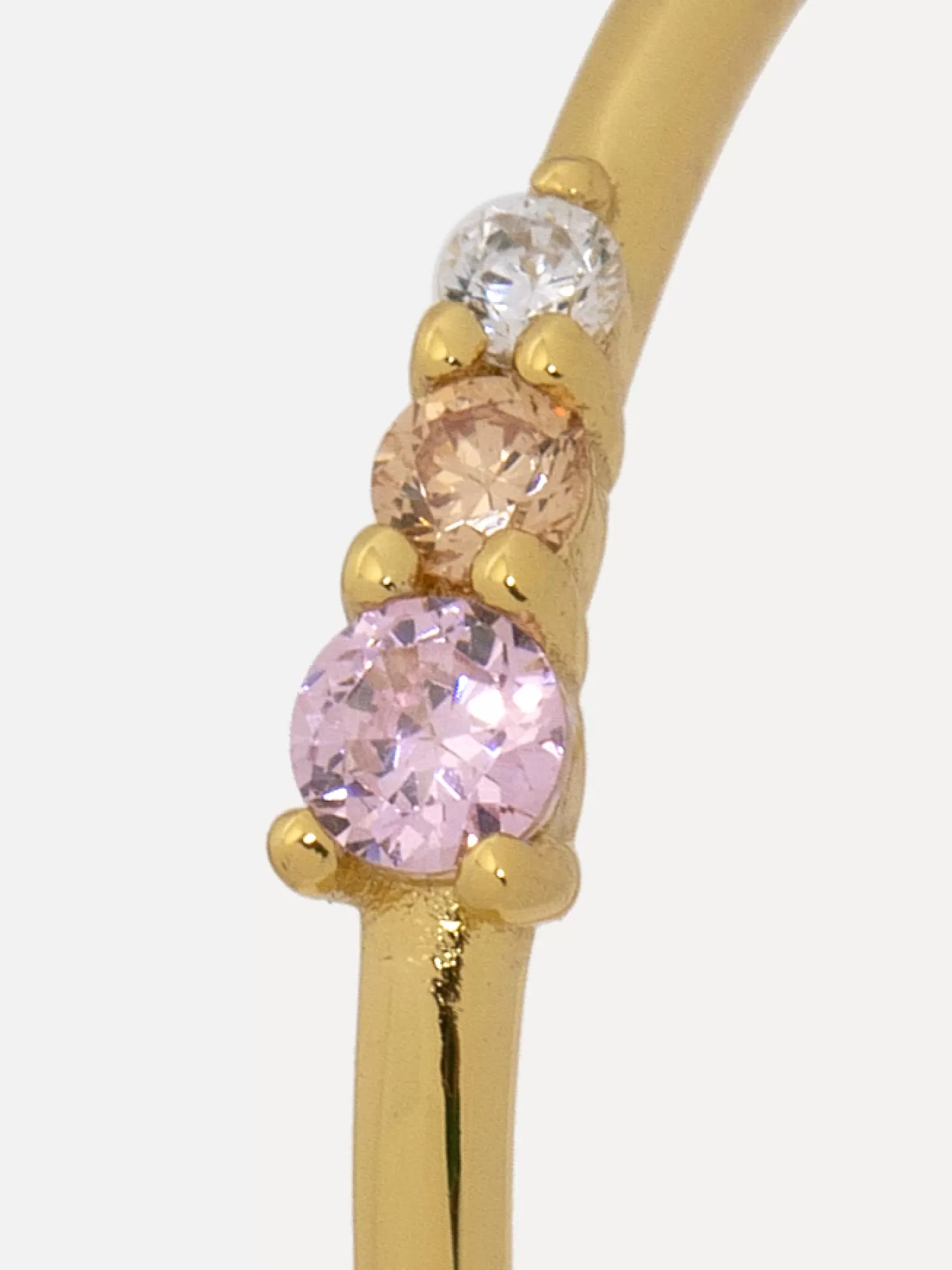 Les Soeurs Ring Chloe Vintage Triple Stone Pink Gold Flash Sale